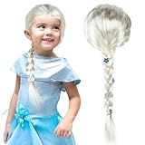 PLLYPE Elsa Perücke, Prinzessin Elsa Perücke, Elsa Perücke Kinder, Elsa Haare, Perücke Kostüm Zubehö für Kinder Mädchen Geburtstagsparty Perücke Frauen Weihnachten Party Cosplay Karneval