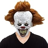 WoskjXas Horror Clown Maske, Halloween IT Art Clown Maske Pennywise ES Clown Maske, Realistische Halloween Party Latex Gruselige Maske Scary Terrifier Maske