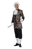 shoperama Marquis Louis Herren Barock Rokoko Kostüm Schwarz/Gold Samt Anzug GRAF König Adliger Edelmann französisch de Sade, Größe:56