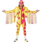 Morph Lizensiert Klassik Macho Man Kostüm, Randy Savage Kostüm, Wrestler Kostüm Herren, Wrestling Kostüm Herren, WWE Kostüm Herren Am Besten Gepaart Mit WWE Gürtel XL