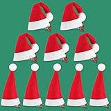 Haarschmuck Haarspangen Weihnachten, 10 Stück Mini Weihnachtsmütze Haarclips Haarklammern Geschenke für Kinder Mädchen Damen, Weihnachts Hut Deko Haar Accessoires Spangen Haarnadeln Haarreif (Rot)