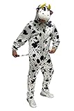 Foxxeo Kuh Kostüm für Erwachsene Damen Herren Tier Overall Tierkostüm Größe S-XXXL - Fasching Karneval, Größe:L