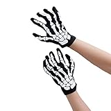 Oblique-Uniuqe Skelett Handschuhe Schwarz Einheitsgröße Mann & Frau - Fasching Karneval Helloween