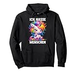 ICH HASSE MENSCHEN - EINHORN. Misantroph Menschenhasser Pullover Hoodie