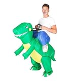 Original Cup Kostüm Aufblasbare Dinosaurier Raptor Premium Quality - Kostüm für Erwachsene Größe Polyester beständig - Mit Inflation System