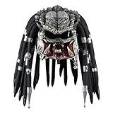 nezababy Predator Maske Herren Alien Helm Hunter Scary Vollgesichtsmaske Cosplay Latex Maskenrequisiten Halloween Kostüm Zubehör (Predator-A, One Size)