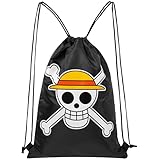 One Piece Turnbeutel Schwarz, Drawstring Bag Beutel Rucksack Kinder mit Kordeln - Anime Merch