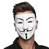 Boland Anonymous Gesichtsmaske, Weiß, Erwachsene, I Anonym Protest Hacker Guido I Halloween Karneval Kostüm Cosplay