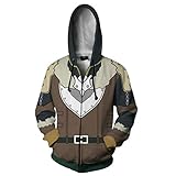 QYIFIRST Unisex Anime 3D Druck Hoodie Langarm Sweatshirt Naofumi Iwatani Cosplay Kostüm Kapuzenpullover für Herren Damen Braun 4XL(Brustumfang 122cm)