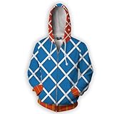 Anime Hoodie Sweatshirt Reißverschluss Jacke Kujo Jotaro/Dio Brando Cosplay Kostüm Pullover Sweater Langarm mit Taschen, Guīdo Mista, S