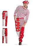 KarnevalsTeufel Damen- oder Herren-Kostüm Hose Kölle Alaaf, rot-weiß Köln viele Motive Patchwork Muster (XL)