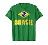 Brasilien Brasil Fan Trikot Fußball Samba Brasilianer Outfit , Halbarm , T-Shirt