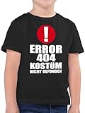 Kinder T-Shirt Jungen - Karneval & Fasching - Error 404 Kostüm Nicht gefunden - 164 (14/15 Jahre) - Schwarz - Faschings Shirt Jeck Tshirt Karneval-Klamotten Verkleidet Shirts Faschings-t-Shirt