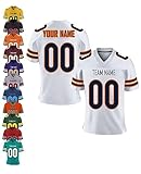 Herren-Sporthemden Personalisiert American-Football-Trikot, Personalisierte Schnelltrocknend Atmungsaktiv T-Shirt kurzärmelig für Damen Kinder, S ~ 7XL
