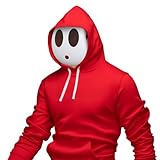 LOOPES Shy Guy Maske Jungen Lustige Maske Halloween Maske Jumpman Weiße Maske Voll Face Maske Kinder Cosplay Party Kostüm für Karneval Fasching Party Kinder Geburtstag Schule Party Cosplay