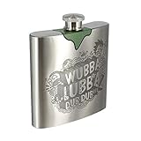 Rick & Morty Wubba Lubba Dub Flachmann - Offiziell lizenziert, Edelstahl-Flachmann mit Schraubverschluss, ideal für Camping, Sport, Outdoor & Wandern, 177 ml (6 Fl Oz)