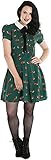 Hell Bunny Vixey Fox Vixen Kurz Minikleid - Grün, 14