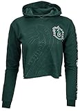 Harry Potter Lizenziertes Slytherin House Cropped Hoodie Sweatshirt für Damen und Mädchen, grün, S