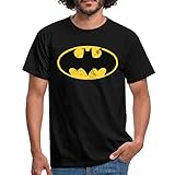 Spreadshirt DC Comics Batman Logo Used Look Männer T-Shirt, XL, Schwarz