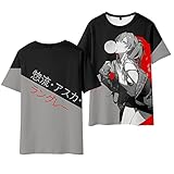 flowereyes Männer Frauen Anime Eva 3D T-Shirt Ayanami Rei Kurzarmbluse mit O-Ausschnitt Hals Asuka Langley Cosplay Tops