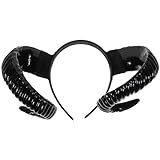 STOBOK Schaf Horn Stirnband Teufel Dämon Hörner Stirnband für Halloween Kostüm Cosplay Foto Requisiten (Schwarz)