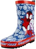 Marvel Spiderman Gummistiefel | Spidey Und Seine Freunde Gummistiefel Jungen | Regenschuhe Kinder | Blau 26