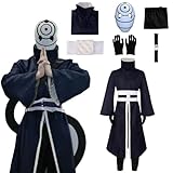 CosDance Anime Cosplay Kostüm Uchiha Obito für Herren mit Maske Robe Kimono Uniform Erwachsenen Anzug Umhang Halloween Karnevals Party Sachen (M)