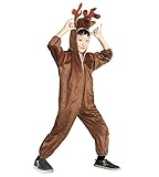 Ikumaal Elch-Kostüm, An74 104-110, für Kind-er, Elche Hirsch-e Rentier-e Kostüm-e Fasching Karneval Kleinkinder-Karnevalskostüme Kinder-Faschingskostüme