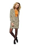 OppoSuits Damen Anzüge mit bunten Prints - Komplettes Set mit Bleistiftrock und Jacke,Größe:US14/ UK 18 / DE 44,Lady Jag