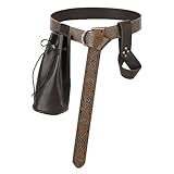 XZQTIVE Mittelalterlicher Rittergürtel für Herren Damen Renaissance Wikinger Gürtel mit Schwert Holster Tasche für LARP Halloween Cosplay Kostüm