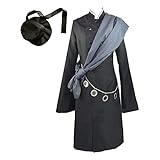 LuBHnna Black Butler Cosplay Kostüm Kuroshitsuji Undertaker Cosplay Halloween Schwarz Outfit mit Hut Full Set