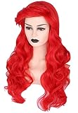 Topcosplay Perücke Rot, Hochwertige Halloween Kostüm Cosplay Perücke Für Frauen Lockige perücke Lange