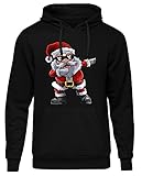 Santa Dabbing Herren Kapuzenpullover | Weihnachten Pullover Weihnachtsmann Funny Xmas Hoodie Christmas | Schwarz (L)