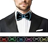 SOUTHSKY LED Leuchtend Fliegen Krawatte Neuheit mit Licht Neon Lichter Blinker leuchtende Einstellbar für Karneval Halloween Kostüm Geburtstag Cosplay Party (Blaues Licht)