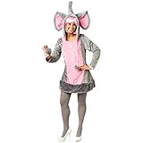NET TOYS Niedliches Elefanten-Kostüm für Frauen - Grau-Rosa 34/36 (XS/S) - Bezauberndes Damen-Kleid Dumbo - Perfekt angezogen für Fastnacht & Straßenkarneval