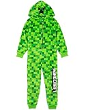 Minecraft Onesie Pixelated Creeper Sleepsuit Gamer Geschenk für Jungen 7-8 Jahre