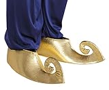 Boland 81990 - Überschuhe Sultan in Gold, 1 Paar für Erwachsene, Schuh-Überzieher für Faschingskostüme, Kostüm Zubehör für Karneval, Halloween oder JGA M/L