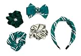 Cerdá Harry Potter Haarschmuck Set, Slytherin Design, Haarband, Haargummi, Schleife und Stirnband, Harry Potter Kostüm Cosplay, Geschenke für Mädchen und Jugendliche!