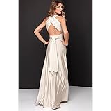 HAIBI Damen Kleidsexy Damen Multiway Wrap Cabrio Kleid Bandage Lange Kleider Party Brautjungfern Infinity Robe,Beige,S