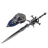 haobook Frostmourne Schwert 30 cm Wow Lion Head Shield Lich King Metal Sword Foam Arthas Schwert Kampfkunst Waffe Cosplay Prop Collection Desktop Display Dekoration