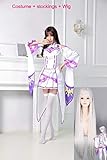 Re: Zero Start Leben in einer anderen Welt Cosplay Kostüm lila Kleid + Perücke Re: Zero Kara Hajimeru Isekai Seikatsu Emilia Kostüme One Size Kostüm Strumpf Perücke