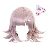 OSIAS Nette Kurze Bob Perücke mit Pony Perfekt für Mädchen Cosplay Chiaki Nanami