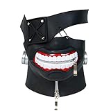 Nofonda Neue Tokyo Anime Ken Kaneki 3D pu-Leder Solide Halloween Cosplay Kostüm Maske Requisiten Accessory