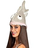 Boland 99951 - Hut Hai für Erwachsene, Einheitsgröße, grau, Fisch, Unterwasserwelt, Kopfbedeckung, Accessoire, Motto Party, Karneval