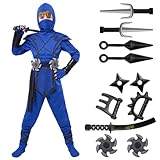 Spooktacular Creations Drachen Ninja Kostüm Set mit Ninja Schaumstoff Zubehör, Ninja Outfit, Halloween Dress Up für Jungen und Mädchen, Kung Fu Outfit, Halloween Ideen, Ninja Rollenspiel