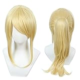 Linfairy Blonde Damen-Perücke, Kostüm, Cosplay-Perücke + 50 cm Pferdeschwanz