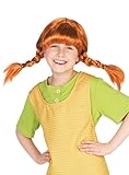 Maskworld Original Pippi Langstrumpf Perücke für Kinder - rote Haare mit 2 Zöpfen