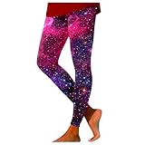Generisch Galaxy Leggings Damen, Weihnachten Leggings Damen, Space Kostüm Damen, Weltall Kostüm Damen, Yogahose, Kompressions Leggings Damen, Silber Leggings Damen, Glitzer Leggings,