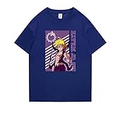 The Seven Deadly Sins T-Shirt Anime Cosplay Kostüm Meliodas Bedruckte T-Shirts Kurzarm Rundhalsausschnitt Casual T-Shirts Tops für Damen Herren