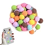 QIUMING 24 Stück künstliche Eiskugeln Modelle Realistisches Fake-Food-Dessert-Modell Desserts zum Ausstellen Eiskugeln-Modell Für Mini Zuhause Geschäfte Dekoration Display-Requisiten (EIS)